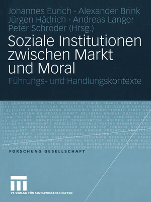 cover image of Soziale Institutionen zwischen Markt und Moral